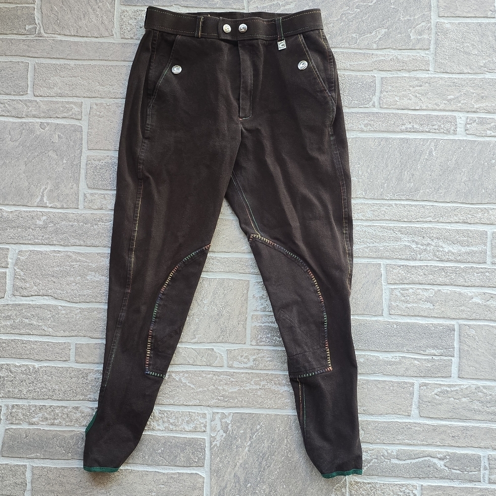 Cavallo Girls Size 15 (fits like a 10) Dark Brown With Rainbow Stitching